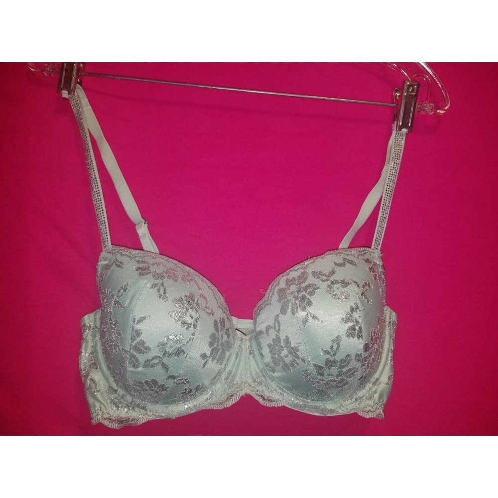 SEXY 36D Victoria's Secret Bra Sea Green Underwire Lace 386473-G6Y